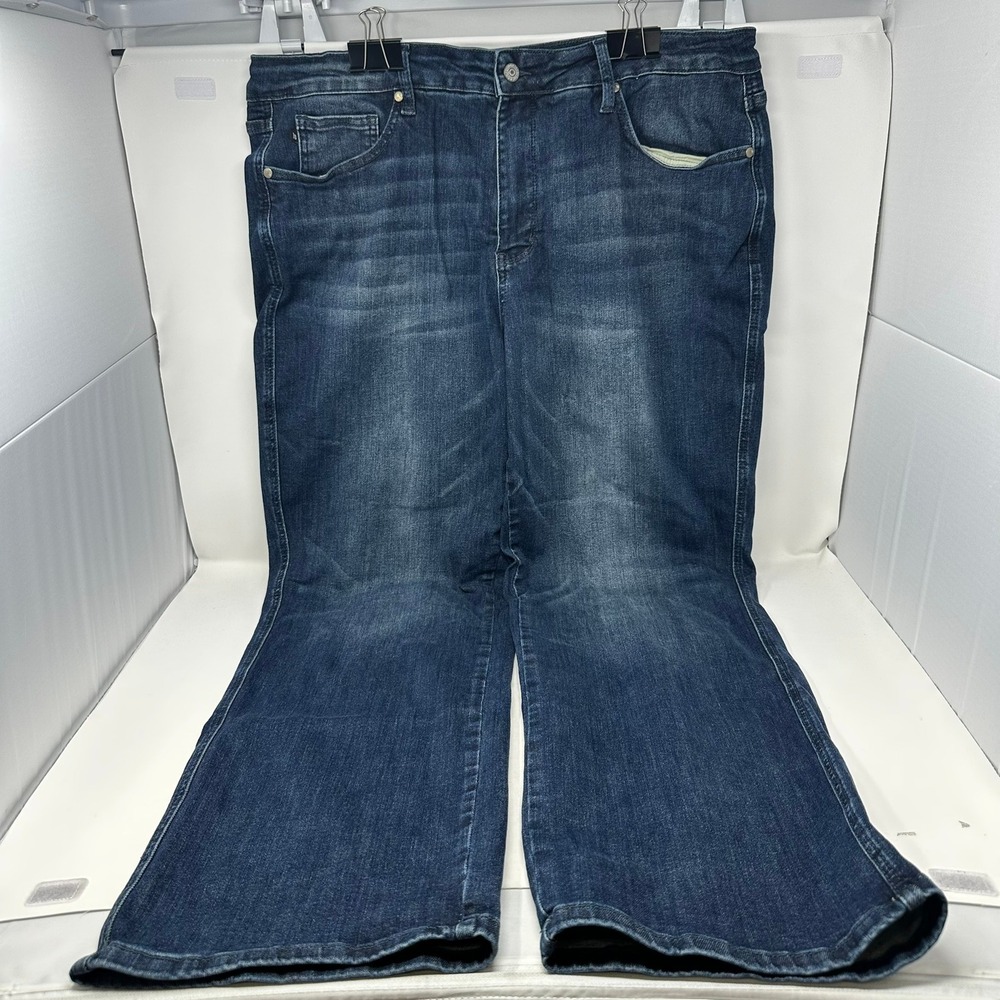 Judy Blue Jeans Women 20W Blue JB88861 DK Dark Wash Stretch Denim Straight Leg